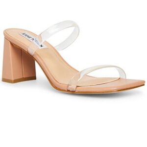 Steve Madden LILAH Women's Blush Heels with Clear Straps